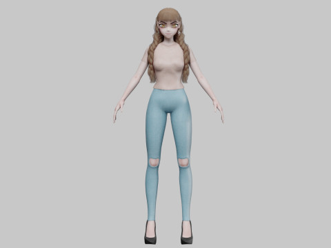 Cute Standard girl V31871 3D Model