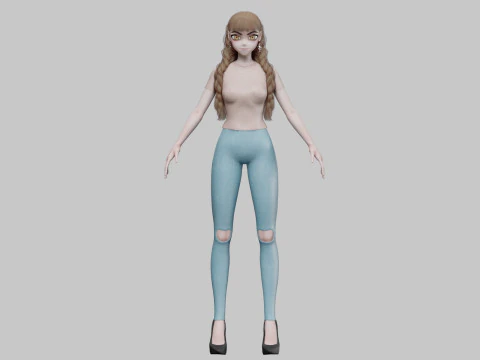 Cute Standard girl V31871 3D Model