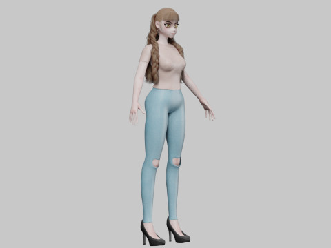 Cute Standard girl V31871 3D Model