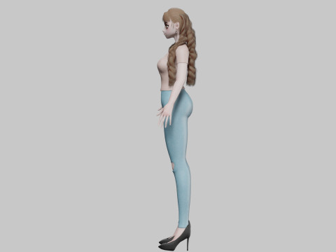 Cute Standard girl V31871 3D Model