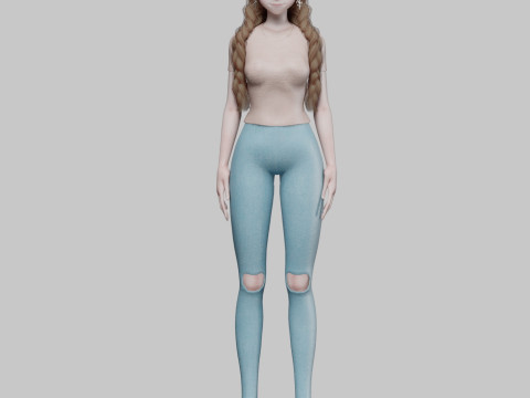 Cute Standard girl V31871 3D Model