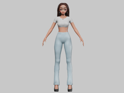 Cute stylized girl V33921 3Dモデル