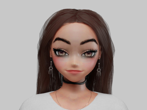 Cute stylized girl V33921 3Dモデル