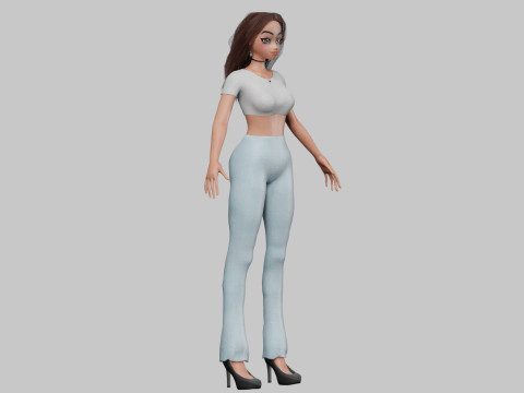 Cute stylized girl V33921 3Dモデル