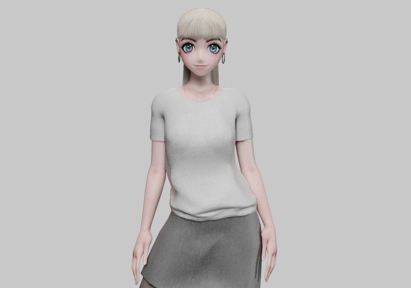 Cute Young girl V23078 3Dモデル .c4d .max .obj .3ds .fbx .stl .blend 
