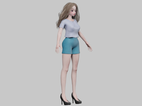 Pretty anime girl V31352 3Dモデル