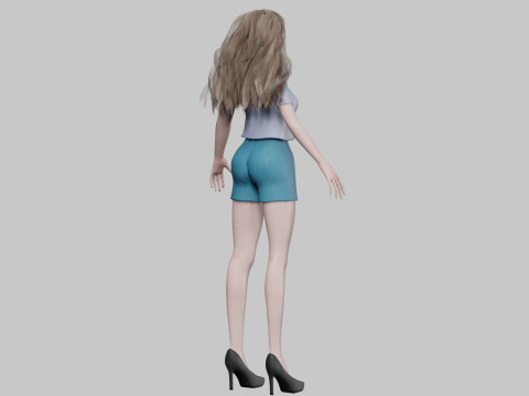 Pretty anime girl V31352 3Dモデル