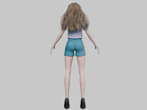 Pretty anime girl V31352 3Dモデル