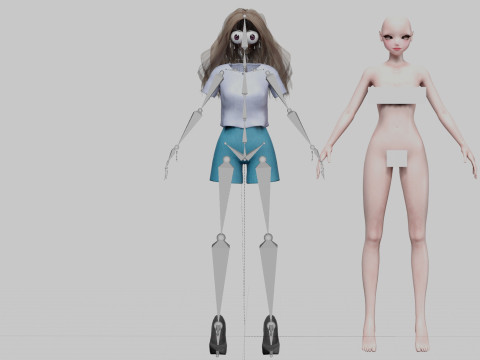 Pretty anime girl V31352 3Dモデル