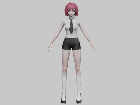 School anime girl V31574 3D Model