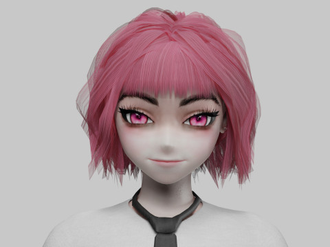School anime girl V31574 3D Model