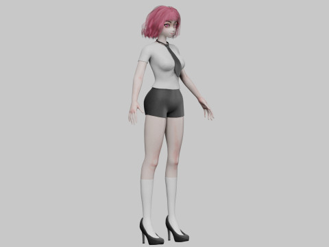 School anime girl V31574 3D Model