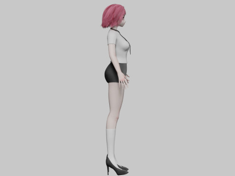 School anime girl V31574 3D Model