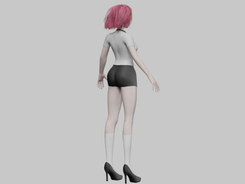 School anime girl V31574 3D Model