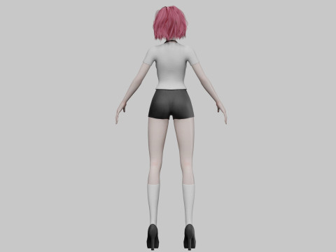 School anime girl V31574 3D Model