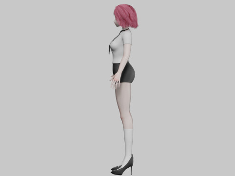 School anime girl V31574 3D Model