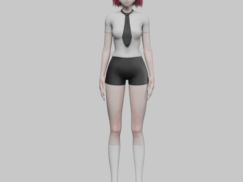School anime girl V31574 3D Model