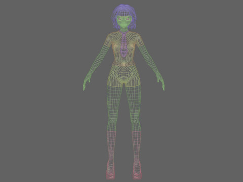 School anime girl V31574 3D Model