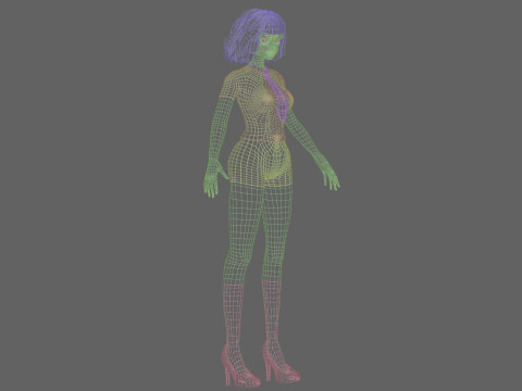 School anime girl V31574 3D Model