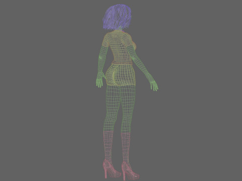 School anime girl V31574 3D Model