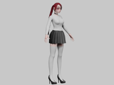School cute girl V28840 Modelo 3D