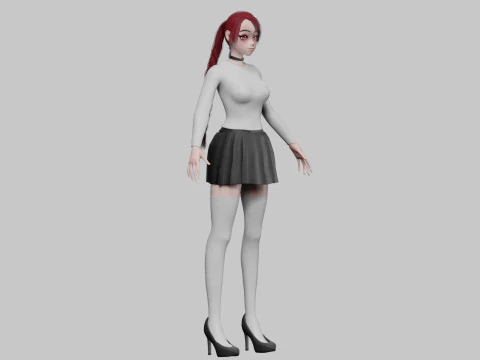 School cute girl V28840 3D Model