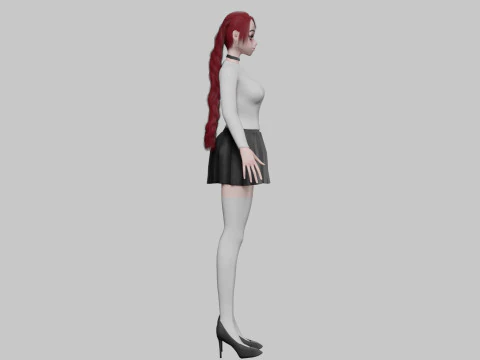 School cute girl V28840 3D Model