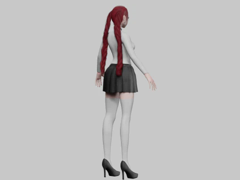 School cute girl V28840 3D Model