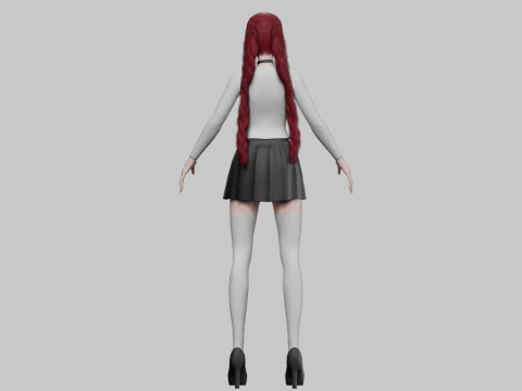 School cute girl V28840 Modelo 3D