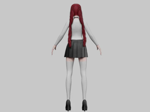 School cute girl V28840 3D Model
