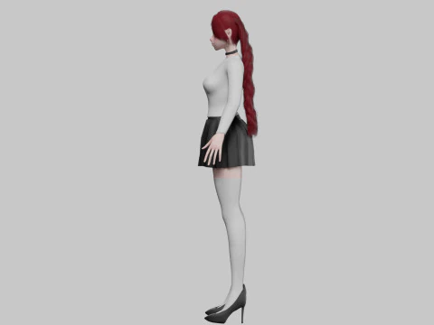School cute girl V28840 3D Model