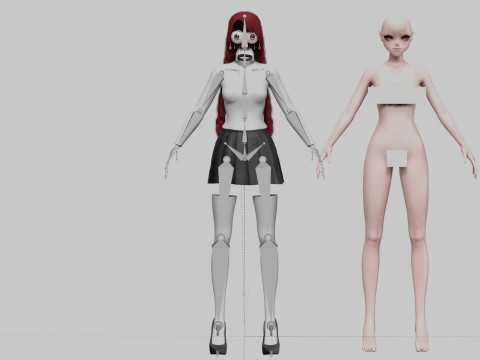 School cute girl V28840 Modelo 3D