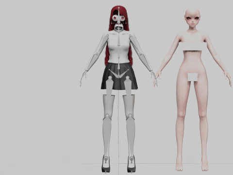 School cute girl V28840 3D Model
