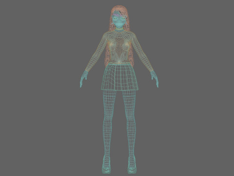 School cute girl V28840 Modelo 3D
