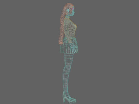 School cute girl V28840 Modelo 3D