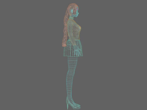 School cute girl V28840 3D Model