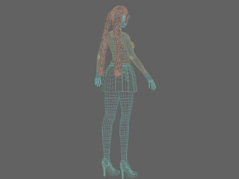 School cute girl V28840 Modelo 3D
