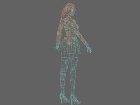 School cute girl V28840 3D Model