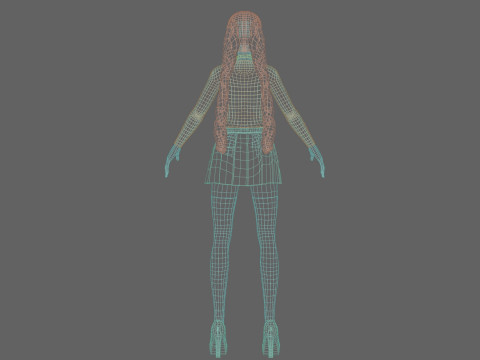 School cute girl V28840 Modelo 3D