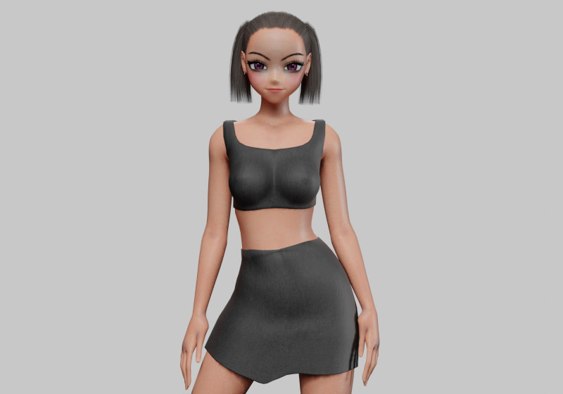 Standard anime girl V18851 3D Model .c4d .max .obj .3ds .fbx .stl .blend 