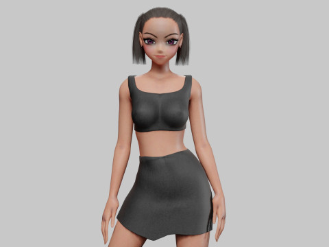 Standard anime girl V18851 Modelo 3D