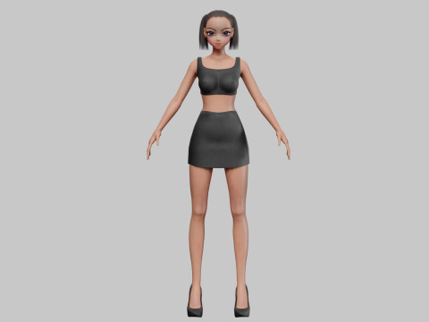 Standard anime girl V18851 3D Model