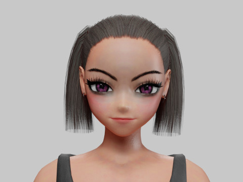 Standard anime girl V18851 3D Model