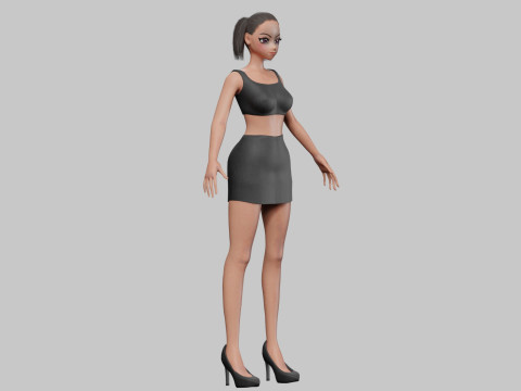 Standard anime girl V18851 3D Model