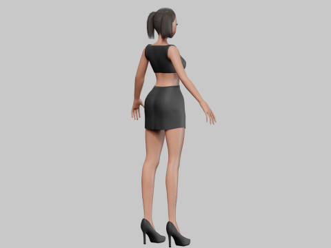 Standard anime girl V18851 3D Model