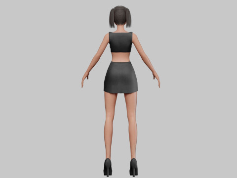 Standard anime girl V18851 3D Model