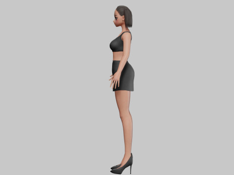 Standard anime girl V18851 3D Model