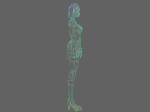 Standard anime girl V18851 3D Model