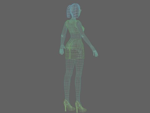 Standard anime girl V18851 3D Model