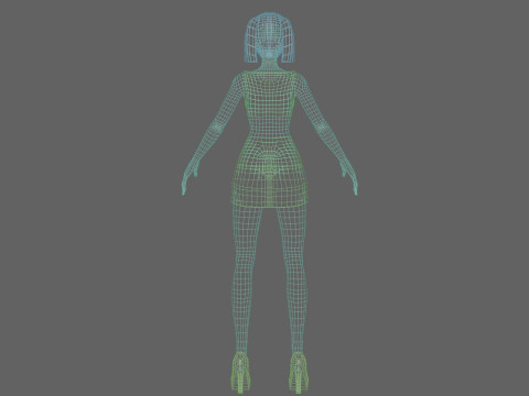 Standard anime girl V18851 3D Model